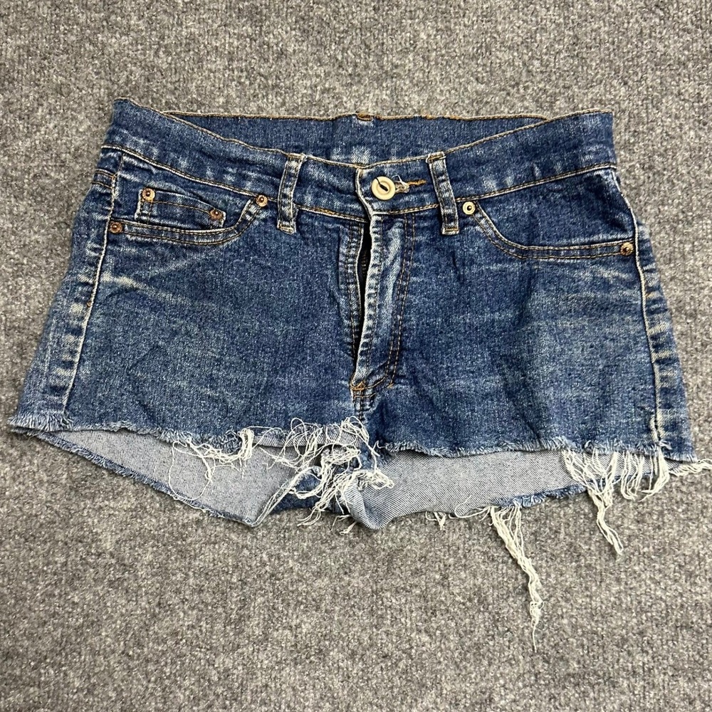 Unbranded Denim Shorts Womens Size L Blue Cut Off Frayed Hem Casual Summer